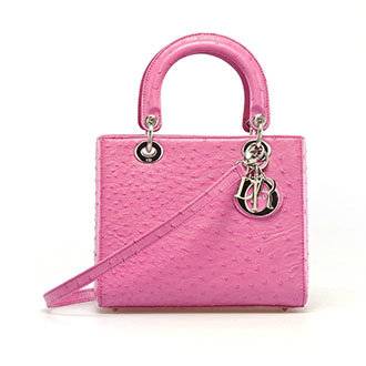 jumbo lady dior ostrich leather D053 pink